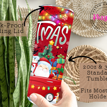 Santa and Friends 20oz Tumbler with Straw