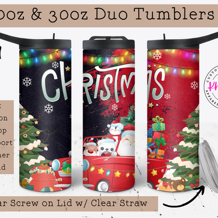 Santa and Friends 20oz Tumbler with Straw