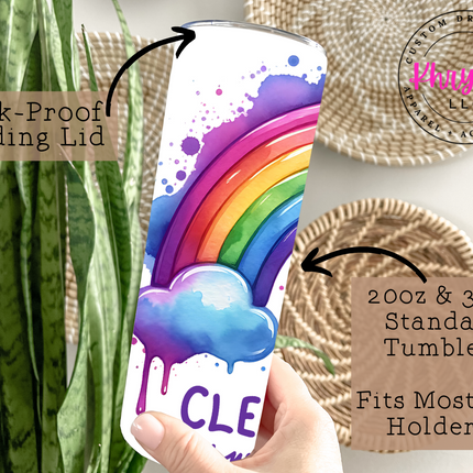 Vibrant Rainbow Cleft Palate Awareness 20oz Tumbler with Straw