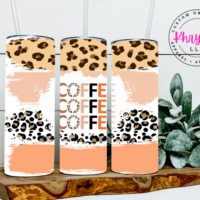 Coffee Coffee Coffee Please 20oz Animal Print Tumbler with Straw