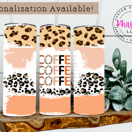 Coffee Coffee Coffee Please 20oz Animal Print Tumbler with Straw