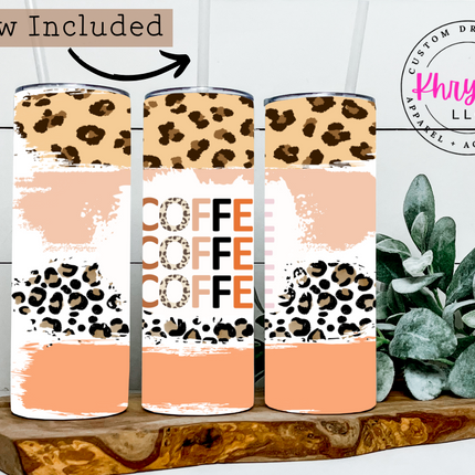 Coffee Coffee Coffee Please 20oz Animal Print Tumbler with Straw
