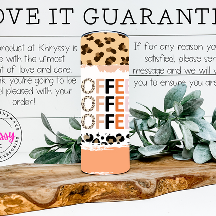 Coffee Coffee Coffee Please 20oz Animal Print Tumbler with Straw