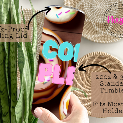 Coffee Please Custom 20oz Tumbler with Straw