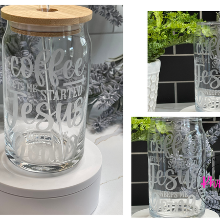 OOPS 16oz Coffee & Jesus Libby Glass