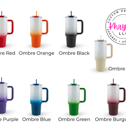 Create Your Own Custom 40oz Tumbler with Metal Straw