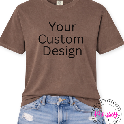 Espresso custom canvas print tee personalized with your design or text