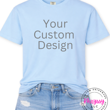 Hydrangea Comfort Colors tee ready for your custom print design