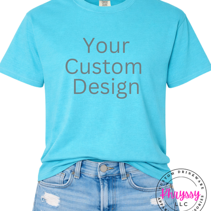 Lagoon Comfort Colors tee ready for your custom print design