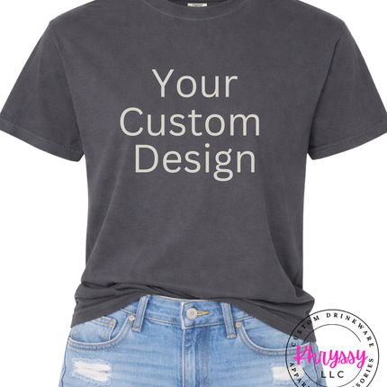 Pepper Comfort Colors tee ready for your custom print design