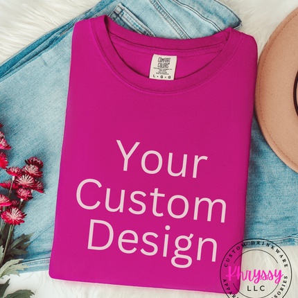 Boysenberry personalized Comfort Colors tee made with your unique design