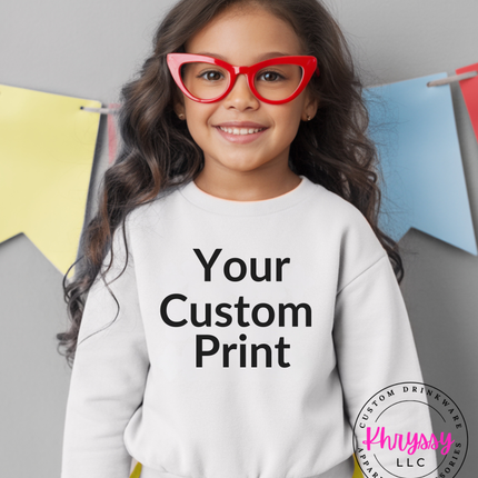 Child Gildan Crewneck Custom Canvas Print- Express Your Unique Style