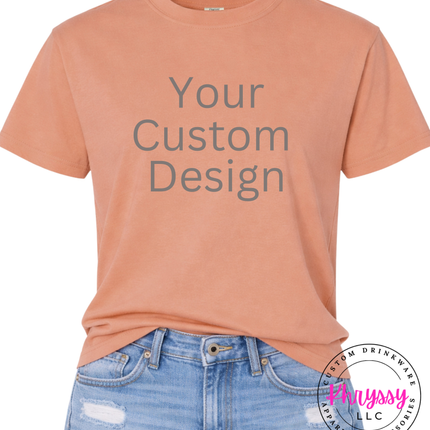 Terracotta Comfort Colors tee ready for your custom print design