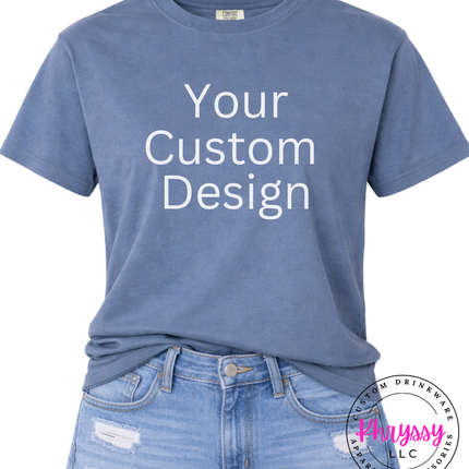 Blue Jean custom canvas print tee personalized with your design or text