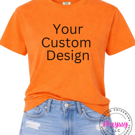 Burnt Orange Comfort Colors tee ready for your custom print design