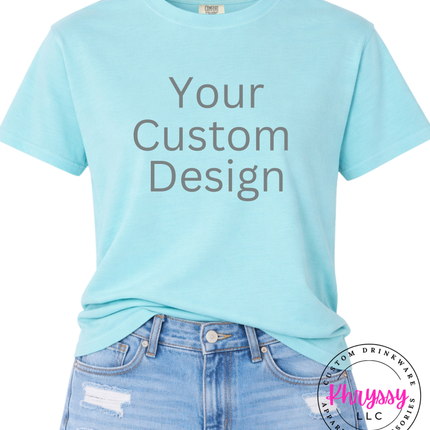 Chalky Mint custom canvas print tee personalized with your design or text