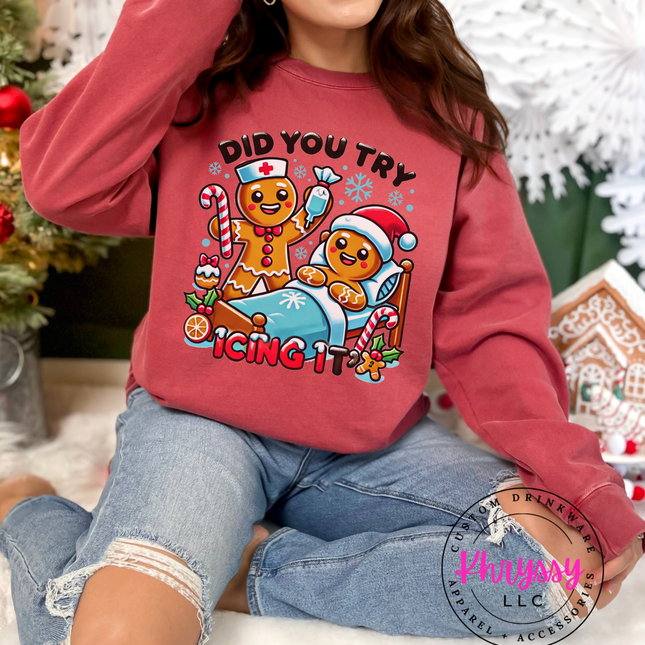 Gingerbread Icing Unisex Shirt | Festive Holiday Unisex Shirt | Cute Christmas Apparel | Cozy Winter Sweater