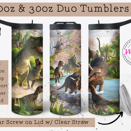Dino Rampage 20oz Tumbler with Straw