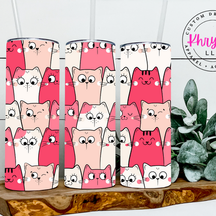 Doodle Cats 20oz Tumbler with Straw