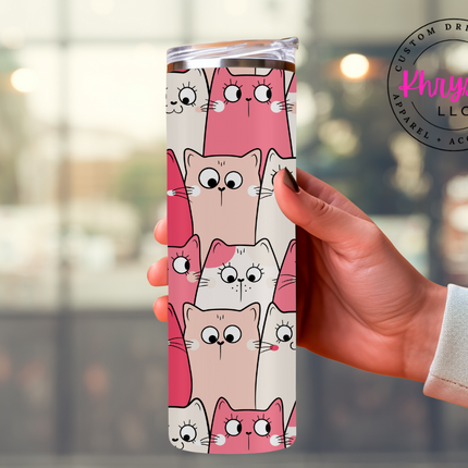Doodle Cats 20oz Tumbler with Straw