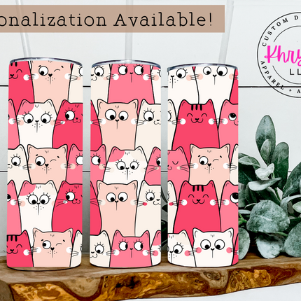 Doodle Cats 20oz Tumbler with Straw