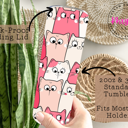 Doodle Cats 20oz Tumbler with Straw