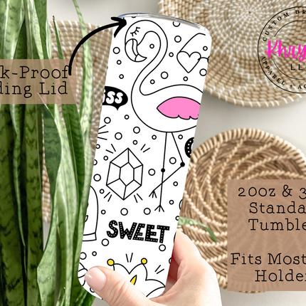 Tropical Paradise Flamingo Haven 20oz Tumbler with Straw