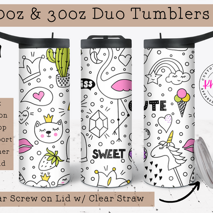 Tropical Paradise Flamingo Haven 20oz Tumbler with Straw