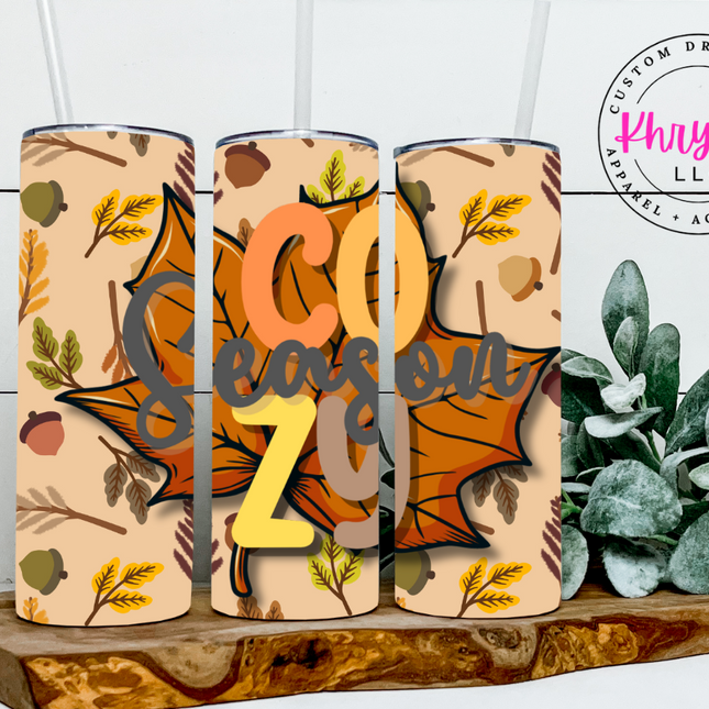 Autumn Delights: Cozy Season 20oz Tumbler with Straw