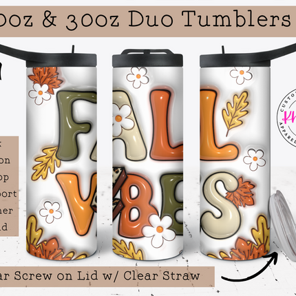 Fall Vibes 20oz Tumbler with Straw