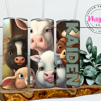 Barnyard Bonanza Farm Animals 20oz Tumbler with Straw