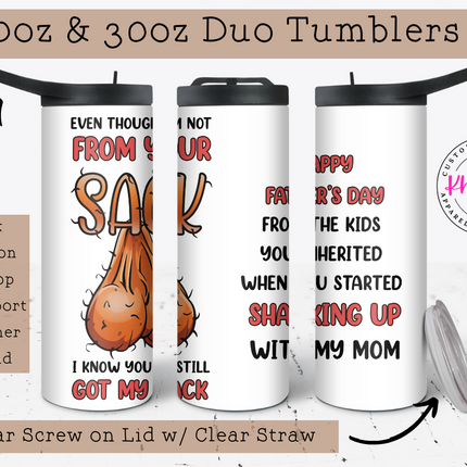 Father's Day Humor 20oz Tumbler with Straw