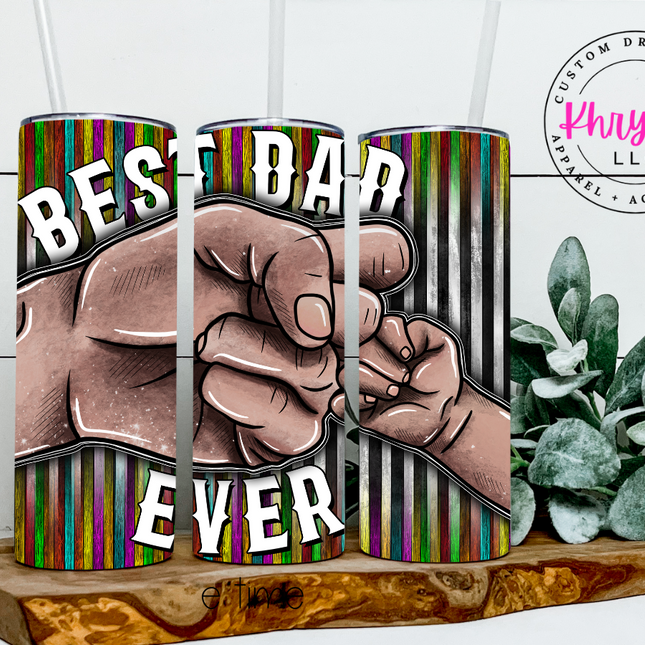 Fist Bump Best Dad Ever 20oz Tumbler with Straw