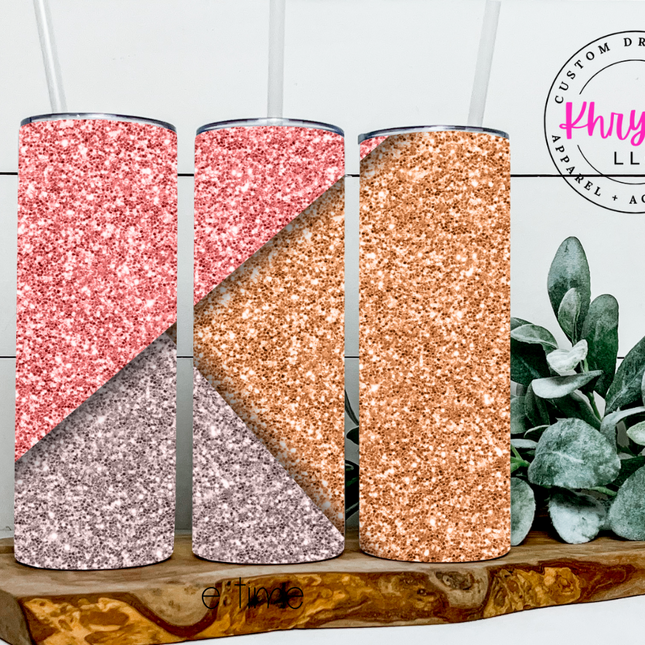 Make it Sparkle Faux Glitter 20oz Tumbler with Straw