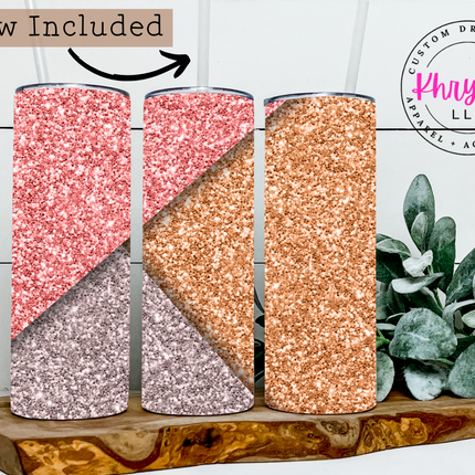 Make it Sparkle Faux Glitter 20oz Tumbler with Straw