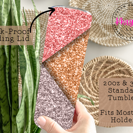 Make it Sparkle Faux Glitter 20oz Tumbler with Straw