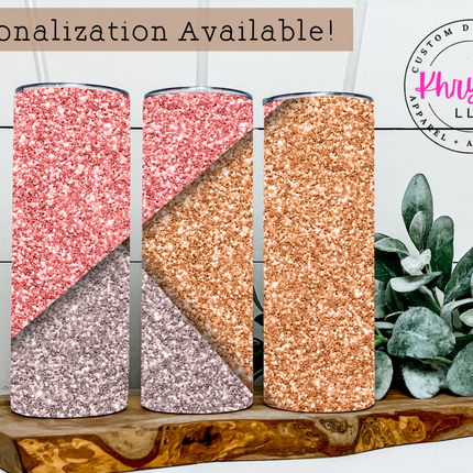 Make it Sparkle Faux Glitter 20oz Tumbler with Straw