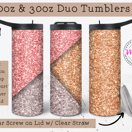 Make it Sparkle Faux Glitter 20oz Tumbler with Straw