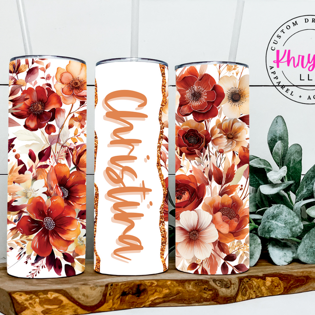 Bloom & Sip Personalized Flora 20oz Tumbler with Straw