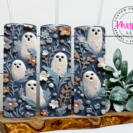 Spooky Ghost 20oz Tumbler with Straw