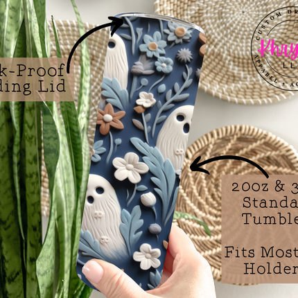 Spooky Ghost 20oz Tumbler with Straw