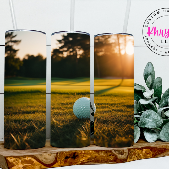 Sunset Swing 20oz Golfing Tumbler with Straw