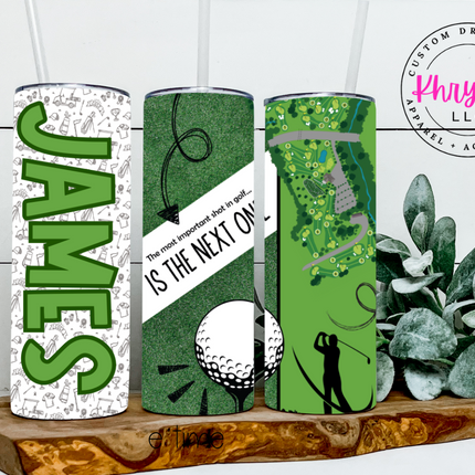 Swing in Style 20oz Personalized Golf Tumbler with Straw