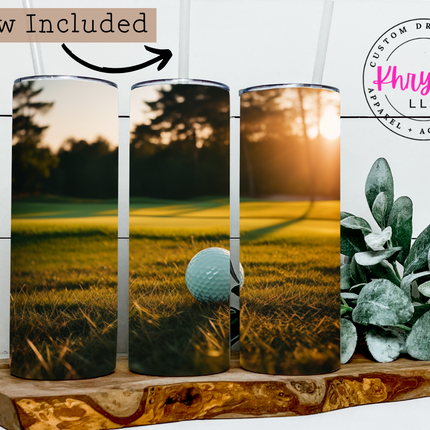 Sunset Swing 20oz Golfing Tumbler with Straw