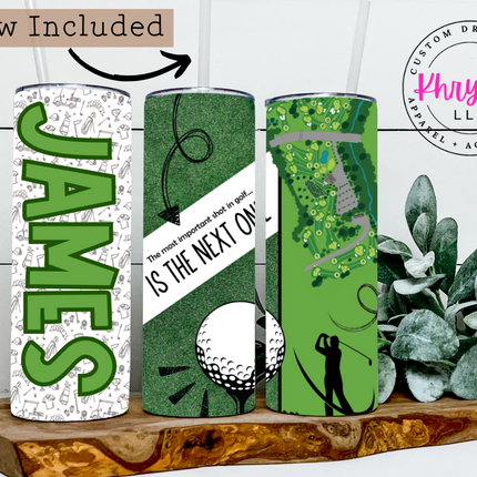 Swing in Style 20oz Personalized Golf Tumbler with Straw