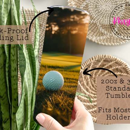 Sunset Swing 20oz Golfing Tumbler with Straw