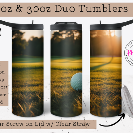 Sunset Swing 20oz Golfing Tumbler with Straw