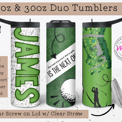 Swing in Style 20oz Personalized Golf Tumbler with Straw