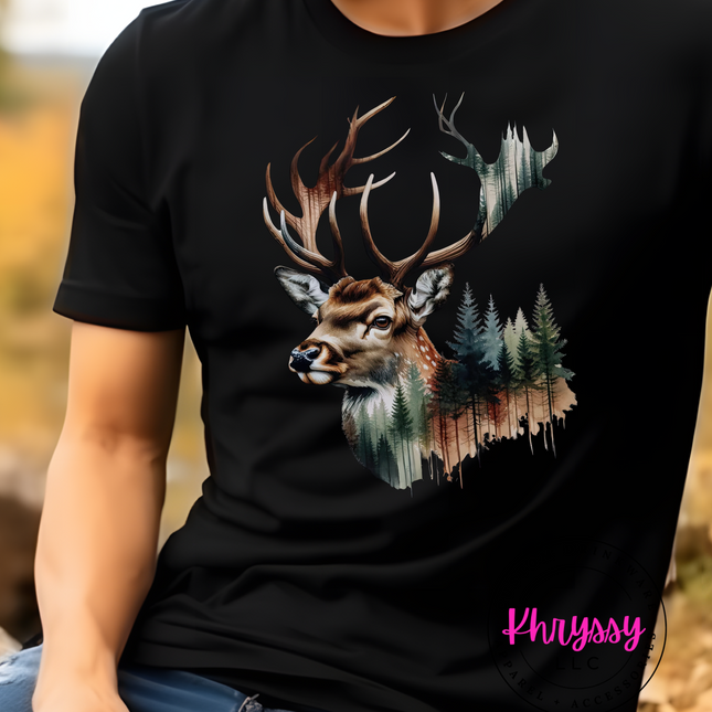 Majestic Buck Wilderness Scene Unisex Shirt
