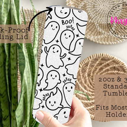 Halloween Ghost 20oz Tumbler with Straw